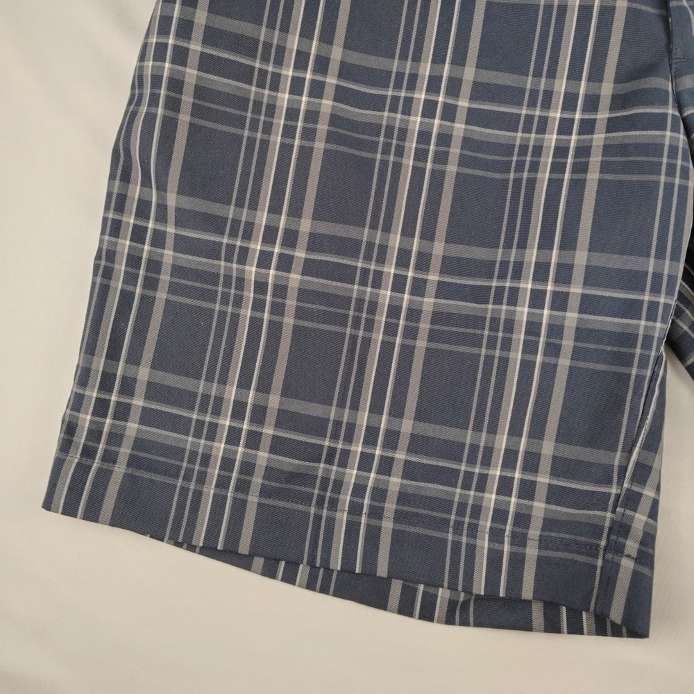 PGA TOUR Golf Shorts Men's 36 Blue Plaid Performance Flat Front Casual Travel - Picture 4 of 16